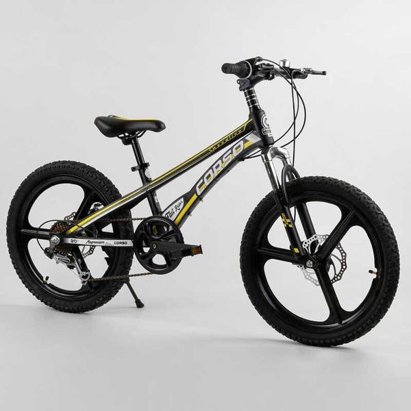 Велосипед підлітковий двоколісний 20" Corso Speedline чорно-жовтий MG-40017 фото 2