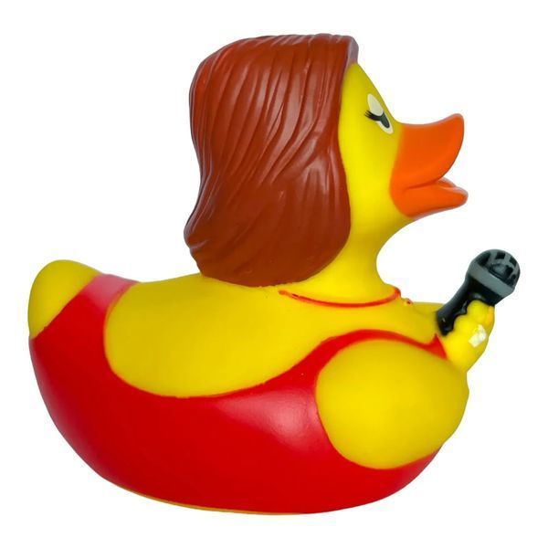 Стильна тематична гумова качечка FunnyDucks "Співачка" L1331 фото 5