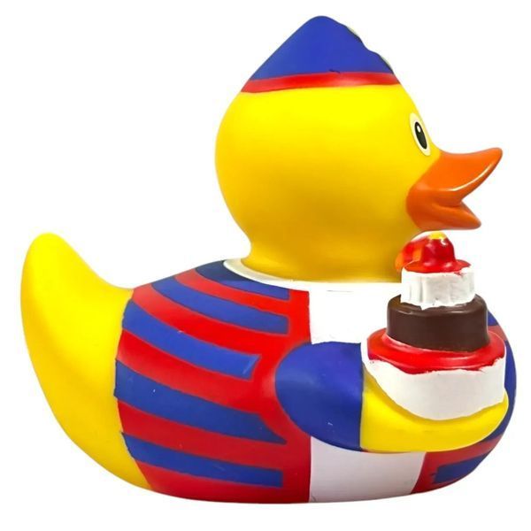 Стильна тематична гумова качечка FunnyDucks "День Народження" L1341 фото 3