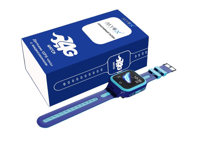 Детские водонепроницаемые GPS часы MYOX MX-70BW (4G) синие с видеозвонком фото 10