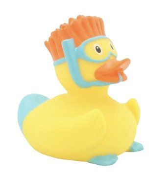 Стильна тематична гумова качечка FunnyDucks "Аквалангістка" L1864 фото 1