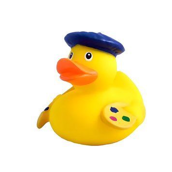 Стильна тематична гумова качечка FunnyDucks "Художник" L1886 фото 1