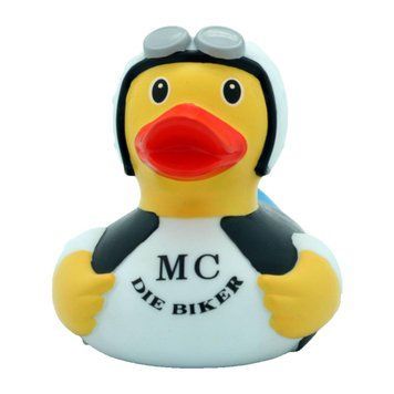 Стильна тематична гумова качечка FunnyDucks "Байкер" L1801 фото 1