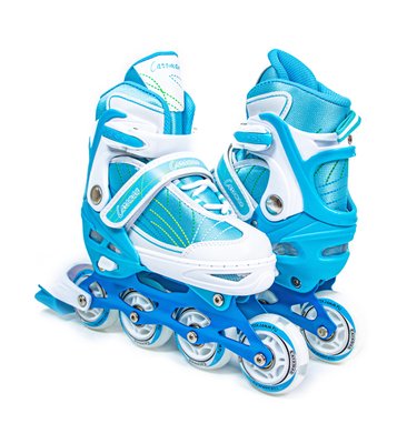 Раздвижные детские роликовые коньки 31-35 Caroman Sport с подсветкой переднего колеса Tiffany фото 1