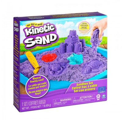 Набір кінетичного піску з пісочницею і формочками Kinetic Sand Замок з піску фіолетовий 454 г фото 1