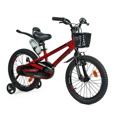 Велосипед детский двухколёсный 18" CORSO Tayger алюминиевая рама доп колеса красный TG-43922 фото 1