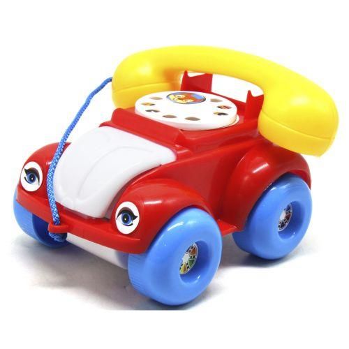 Детская ручная каталочка-машинка Maximus "Телефон" синяя 5106 фото 3