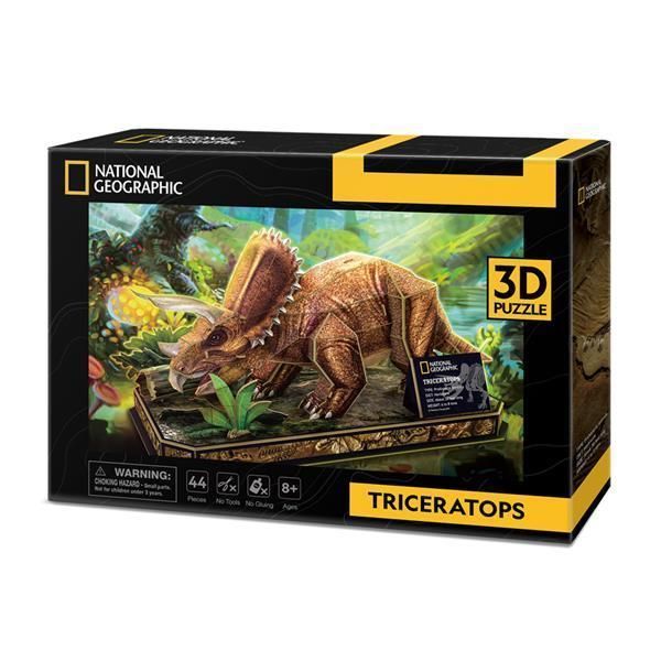 3D пазл об'ємний Cubic Fun National Geographic Dino Трицератопс 44 елементи DS1052h фото 2