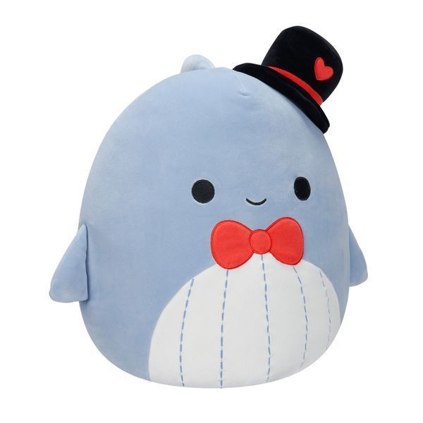 Мягкая игрушка - антистресс SQUISHMALLOWS Синий кит Самир 30 см фото 3