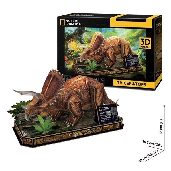 3D пазл об'ємний Cubic Fun National Geographic Dino Трицератопс 44 елементи DS1052h фото 5