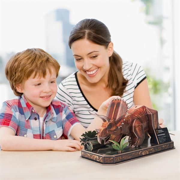 3D пазл об'ємний Cubic Fun National Geographic Dino Трицератопс 44 елементи DS1052h фото 3