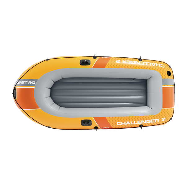 Двухместная надувная лодка Intex Challenger 2, 3 камеры, весла, насос 236х114х41см 66312 фото 2