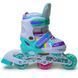 Детские раздвижные ролики 26-29 Scale Sports Rainbow подсветка колес бирюзовый фото 4