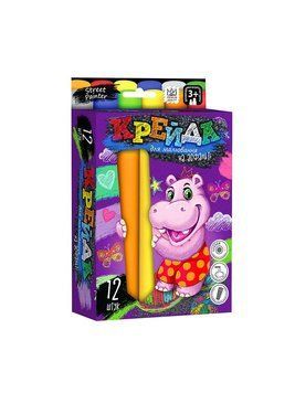 Крейда для малювання на асфальті Danko Toys великі 12 кольорів MEL-01-06U фото 1