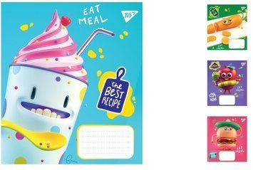 Набір учнівських зошитів Yes Eat meal формат А5, 12 арк. в клітинку 25 шт. 765754 фото 1