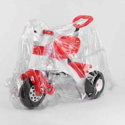 Дитячий триколісний велосипед Pilsan Конячка пластикові колеса з ручкою біло-червоний 07-139 фото 1