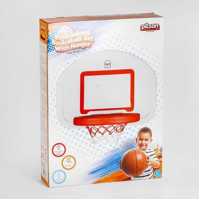 Баскетбольное кольцо пластиковое Pilsan c щитом и мячом 03-389 фото 1