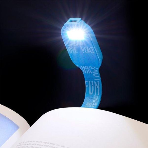 Детская закладка с LED фонариком FLEXILIGHТ с USB аккумулятором 20 люм серии «Классика»- Синий стиль фото 6