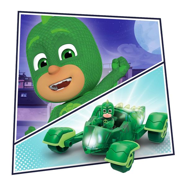 Фигурка Герои в масках (PJ MASKS) Гоночный Геккомобиль (с фигуркой, светится) фото 3