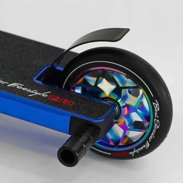 Трюковый самокат Best Scooter Freestyle PRO HIC-система, пеги, колёса 120 мм синий фото 7