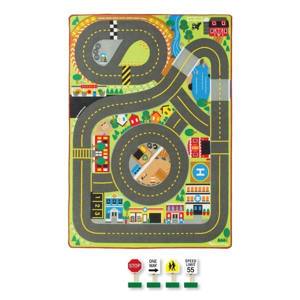 Великий ігровий килимок для дітей Melissa & Doug Траса з 4 дорожніми знаками 201&times;147 см MD5191 фото 2