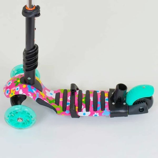 Детский самокат - трансформер 5 в 1 с подсветкой Best Scooter Божья коровка 43702 бирюзовый фото 3