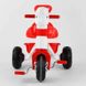 Дитячий триколісний велосипед Pilsan Конячка пластикові колеса з ручкою біло-червоний 07-139 фото 2