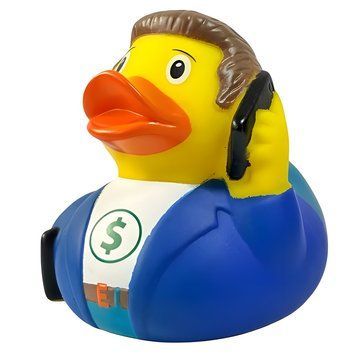 Стильна тематична гумова качечка FunnyDucks "Бізнесмен" L1336 фото 1