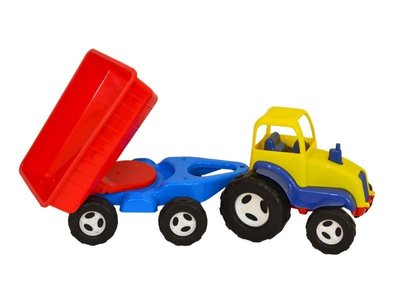 Іграшковий трактор з причепом Kinderway 70 см помаранчевий 07-709 фото 1