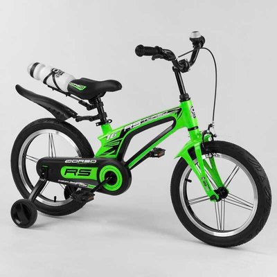 Велосипед дитячий двоколісний 16" CORSO Turbo зелений 39373 фото 1