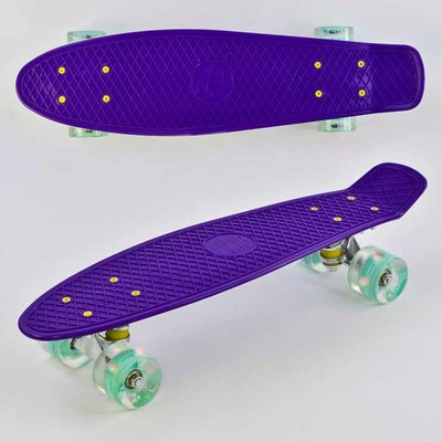 Пенни борд для подростков Best Board PU с подсветкой колес фиолетовый 0660 фото 1