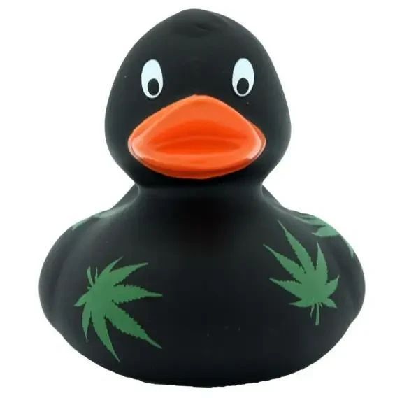 Стильна тематична гумова качечка FunnyDucks "Марихуана" L1051 фото 2