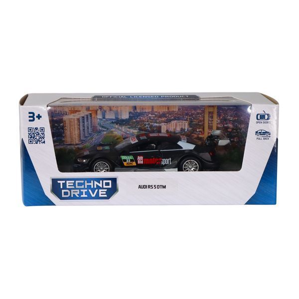 Інерційна машинка TechnoDrive Audi RS 5 DTM, масштаб 1:43, чорна фото 4
