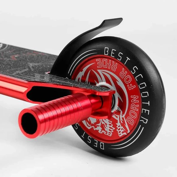 Трюковий самокат Best Scooter Snake`n`Skull HIC-система, пеги, анод, колеса 110 мм червоний 46409 фото 5