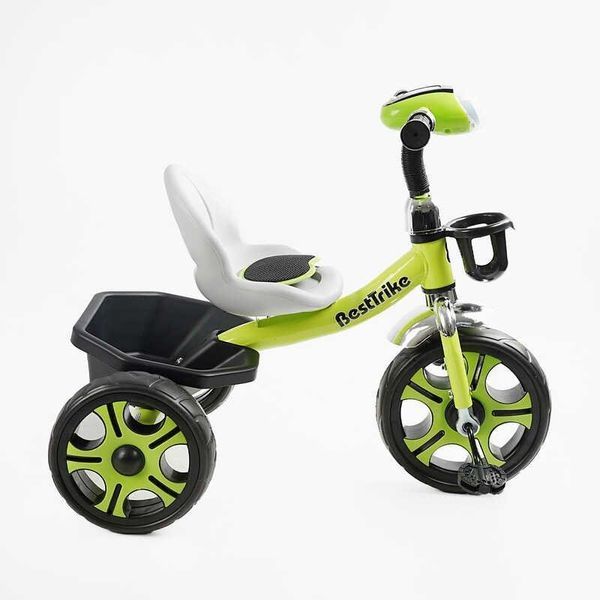 Детский трехколесный велосипед 12" Best Trike колеса EVA стальная рама световые и звуковые эффекты болотный укр BS-25084 фото 2