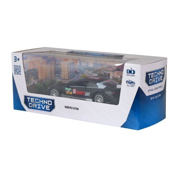 Інерційна машинка TechnoDrive Audi RS 5 DTM, масштаб 1:43, чорна фото 3