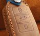 Шкіряний чохол для автомобільного ключа запалювання VW (Volkswagen) преміум коричневий 3 кнопки фото 6