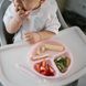 Дитяча силіконова мисочка для харчування 6м+ Babyono трьохсекційна з присоскою рожева фото 6