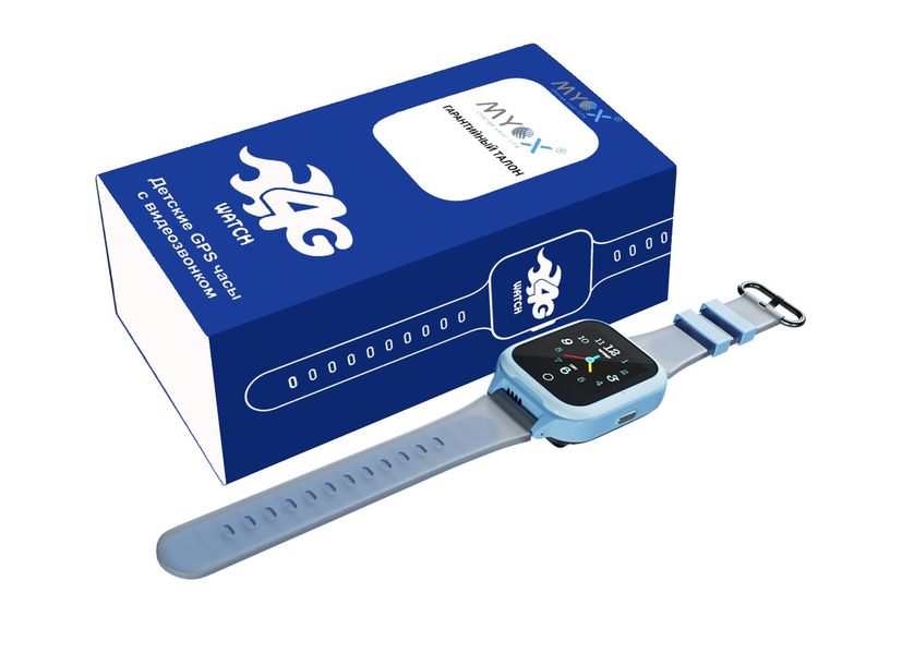 Детские водонепроницаемые GPS часы MYOX MX-55BW (4G) голубые с видеозвонком фото 10