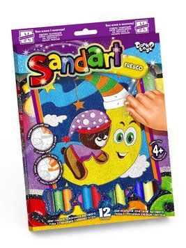 Дитяча картина з кольорового піску Danko Toys Sandart Ведмедик на місяці SA-02-01 фото 1