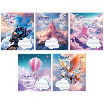 Набір учнівських зошитів Yes Let your dreams формат А5, 12 арк. в клітинку 25 шт. 766919 фото 1
