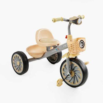 Детский трехколесный велосипед 10" Best Trike колеса EVA стальная рама световые и звуковые эффекты серый укр BS-35761 фото 1