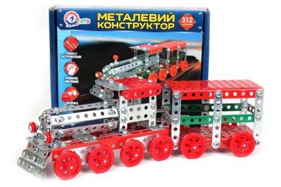 Металевий конструктор Поїзд ТехноК 312 деталей 4814 фото 1
