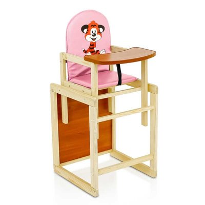 Детский стульчик для кормления - трансформер Мася Тигр розовый фото 1