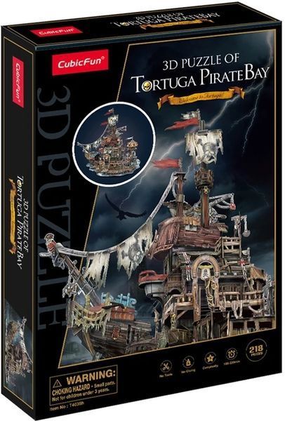3D пазл об'ємний Cubic Fun Піратський корабель Тортуга 218 елементів T4039h фото 2