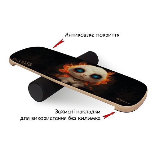 Деревянный балансборд SwaeyBoard Grip Bavovna с пробковым покрытием фетровый валик 10 см до 120 кг фото 2