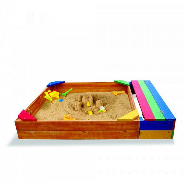 Детская песочница с ящиком для инструментов 180х145х24 фото 2