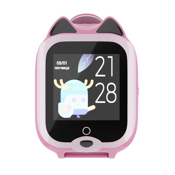 Детские водонепроницаемые GPS часы MYOX MX-58GW (4G) розовые с видеозвонком фото 2