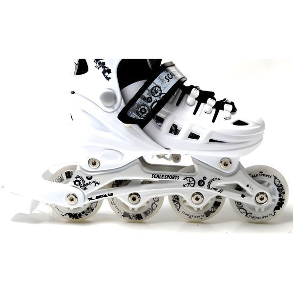 Раздвижные ролики для подростка 38-41 Scale Sports White с подсветкой переднего колеса фото 2