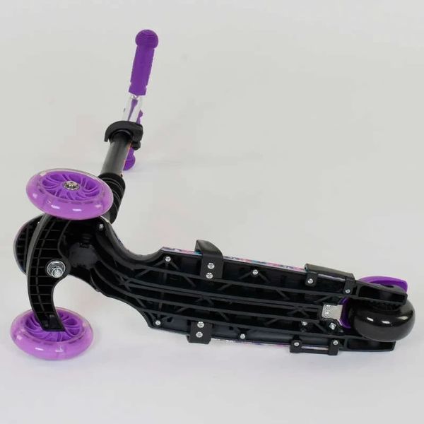 Детский самокат - трансформер 5 в 1 с подсветкой Best Scooter Божья коровка 19870 фиолетовый фото 4
